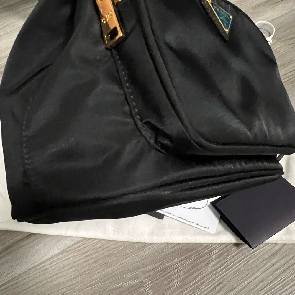 Prada Black Nylon Bucket Bag with Gold hardware - Picture 10 of 13